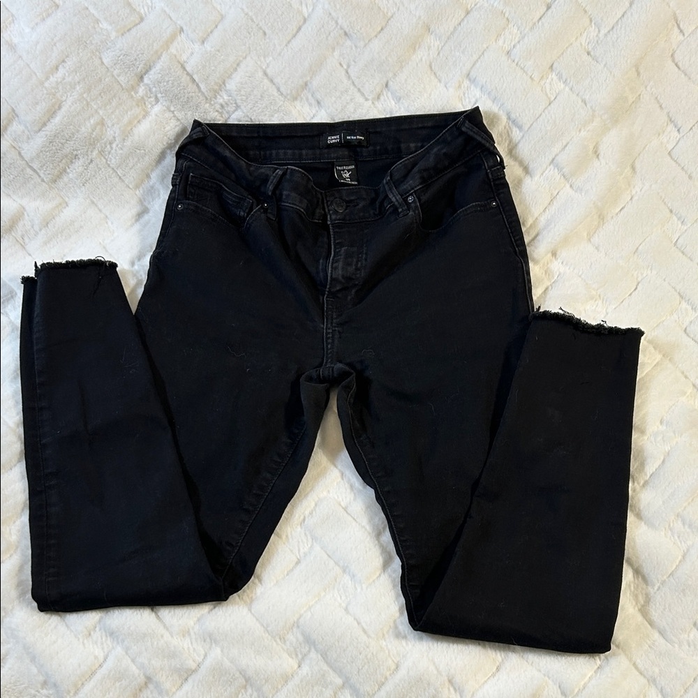True Religion Women's Black Jeans Jennie Curvy Mid Rise Skinny size 29